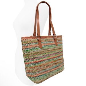 Bueno of California Straw Tote Bag, Daily Purse, Everyday or Vacation Bag, NWT